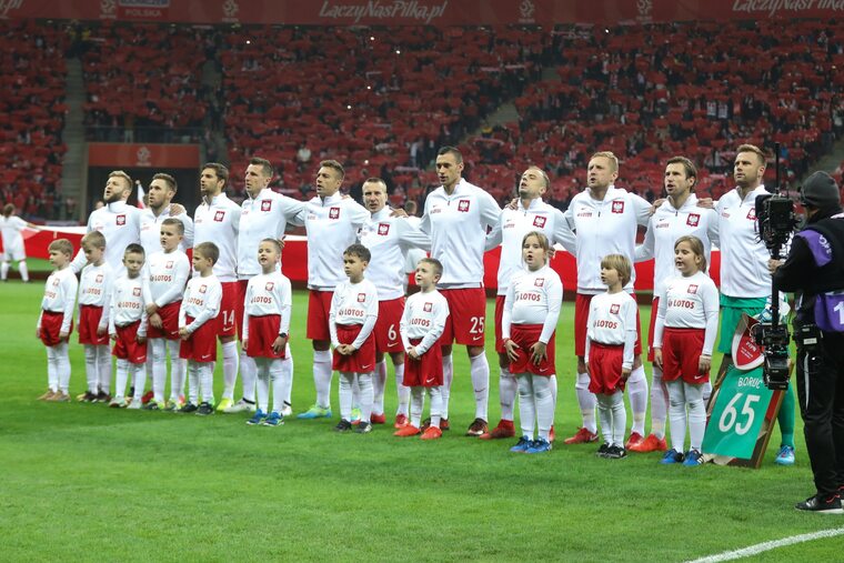 Reprezentacja Polski przed meczem w Warszawie