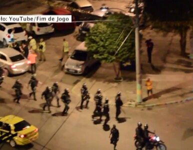 Starcie policji z przeciwnikami mundiadlu w pobliżu stadionu Maracan&#227;