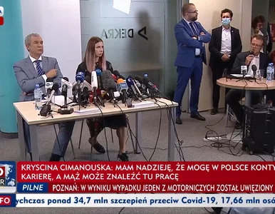 Miniatura: Konferencja Krysciny Cimanouskiej....